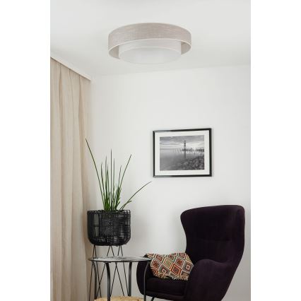 Brilagi - LED Stmívatelné stropní svítidlo DOVER SHINE LED/24W/230V 3000/4000/6500K šedá/krémová + dálkové ovládání