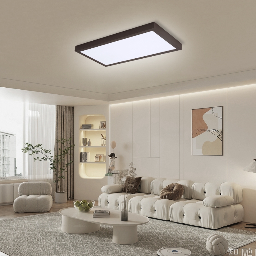 Brilagi - LED Stmívatelné koupelnové stropní svítidlo FRAME SMART LED/30W/230V 30x60 cm 3000-6000K  IP44 černá  + dálkové ovládání