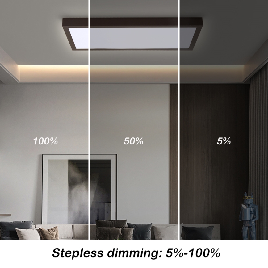 Brilagi - LED Stmívatelné koupelnové stropní svítidlo FRAME SMART LED/30W/230V 30x60 cm 3000-6000K  IP44 černá  + dálkové ovládání