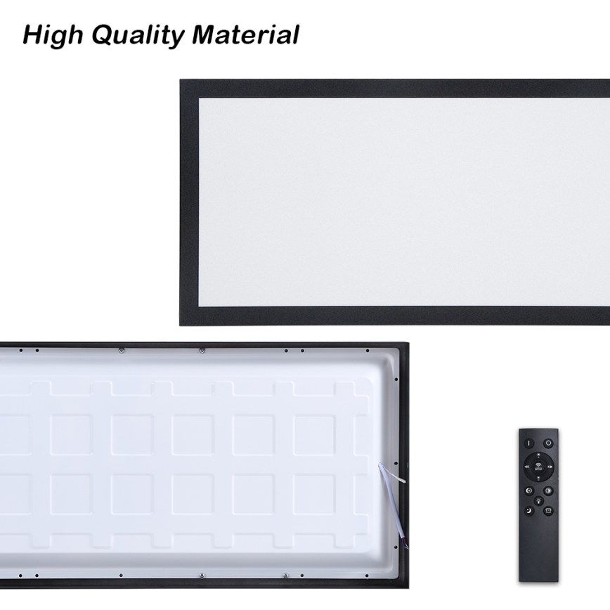 Brilagi - LED Stmívatelné koupelnové stropní svítidlo FRAME SMART LED/30W/230V 30x60 cm 3000-6000K  IP44 černá  + dálkové ovládání