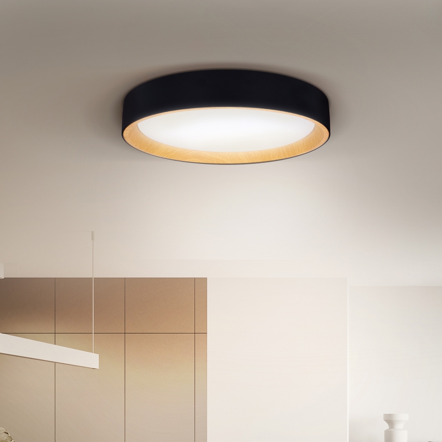 Brilagi - LED Stmívatelné stropní svítidlo LARIOS LED/48W/230V 3000-6500K pr. 39 cm černá + dálkové ovládání