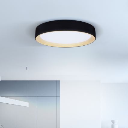 Brilagi - LED Stmívatelné stropní svítidlo LARIOS LED/60W/230V 3000-6500K pr. 49 cm černá + dálkové ovládání