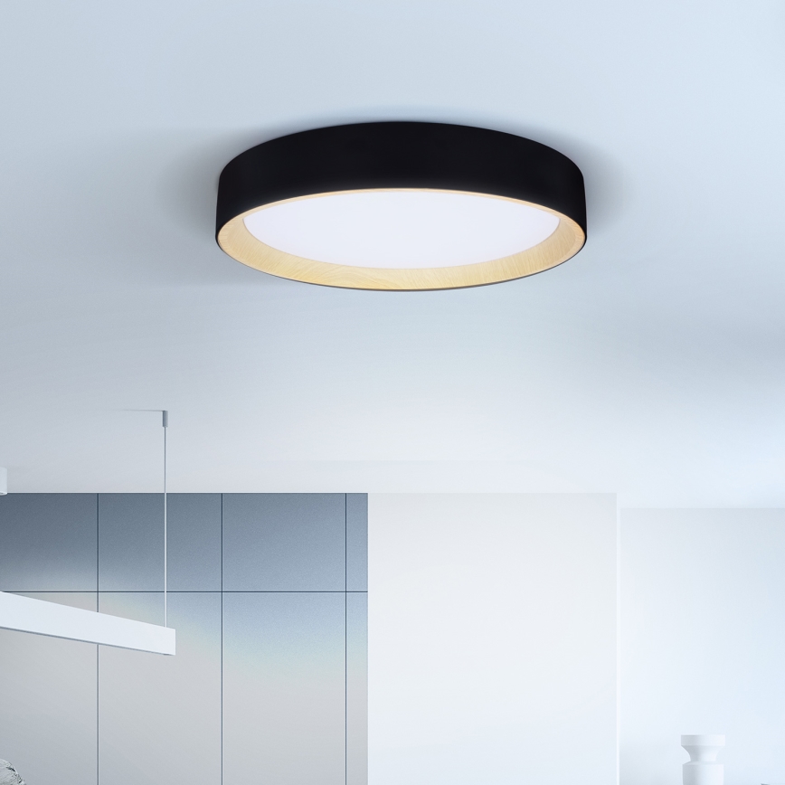 Brilagi - LED Stmívatelné stropní svítidlo LARIOS LED/60W/230V 3000-6500K pr. 49 cm černá + dálkové ovládání