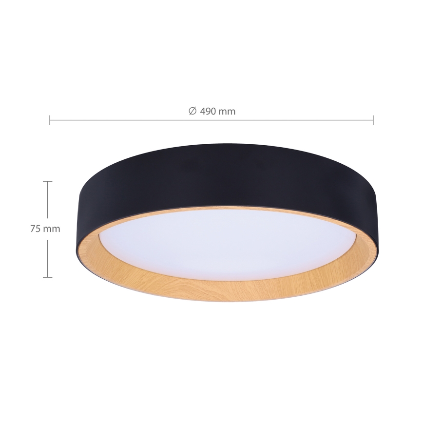 Brilagi - LED Stmívatelné stropní svítidlo LARIOS LED/60W/230V 3000-6500K pr. 49 cm černá + dálkové ovládání