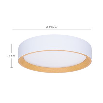 Brilagi - LED Stmívatelné stropní svítidlo LARIOS LED/60W/230V 3000-6500K ø 49 cm bílá + dálkové ovládání