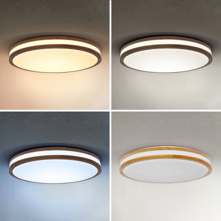 Brilagi - LED Stmívatelné stropní svítidlo MOLINA LED/72W/230V 3000-6500K dub pr. 78 cm + dálkové ovládání