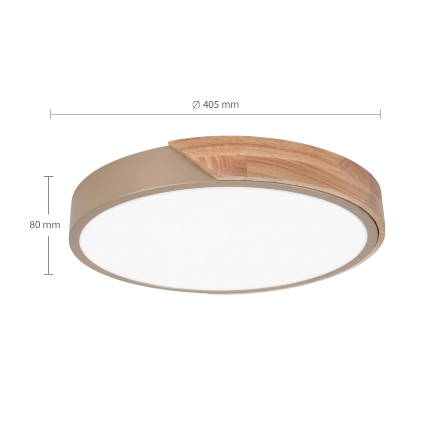BRILAGI - LED Stmívatelné stropní svítidlo PILANA LED/48W/230V 3000-6500K dub/zlatá pr. 40 cm + dálkové ovládání