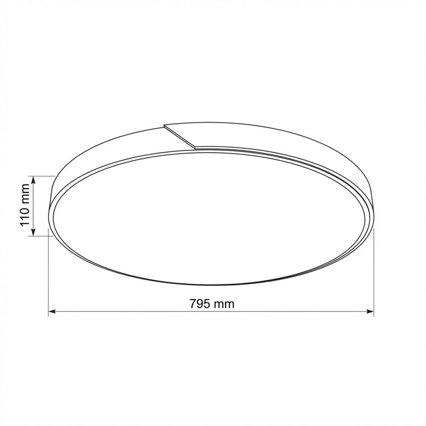 Brilagi - LED Stmívatelné stropní svítidlo PILANA LED/72W/230V 3000-6500K dub/černá pr. 80 cm + dálkové ovládání