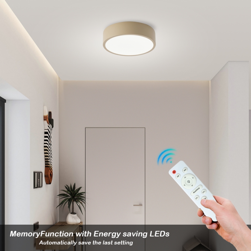 Brilagi - LED Stmívatelné stropní svítidlo POOL LED/18W/230V 3000-6000K 20 cm béžová + dálkové ovládání