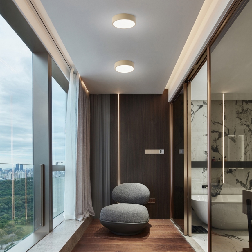 Brilagi - LED Stmívatelné stropní svítidlo POOL LED/18W/230V 3000-6000K 20 cm béžová + dálkové ovládání