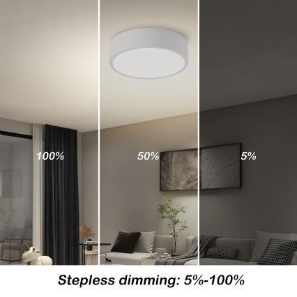 Brilagi - LED Stmívatelné stropní svítidlo POOL LED/18W/230V 3000-6000K 20 cm bílá + dálkové ovládání
