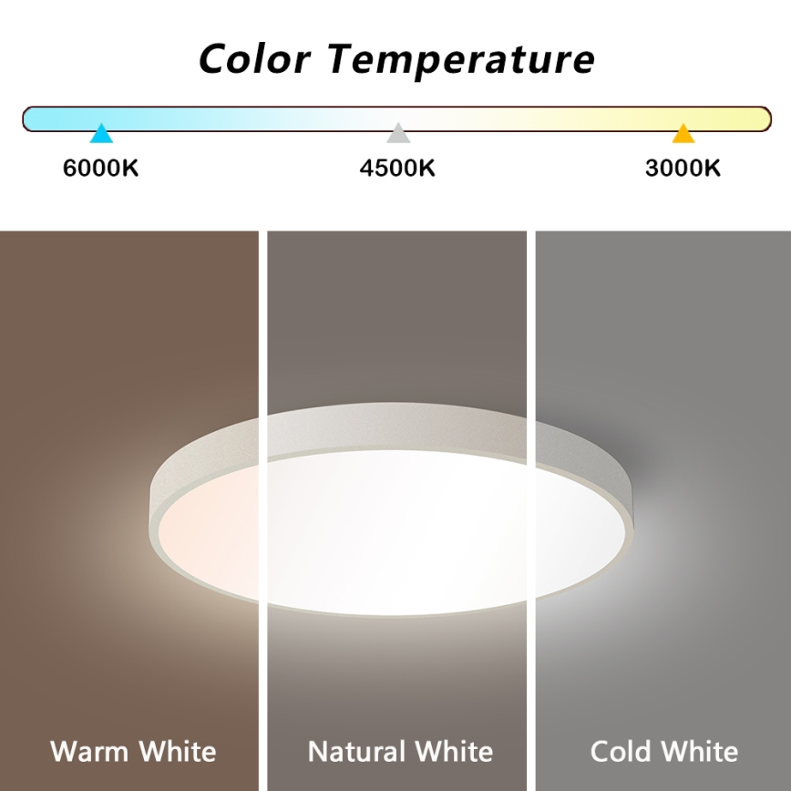 Brilagi - LED Stmívatelné stropní svítidlo POOL SMART LED/48W/230V 40 cm 3000-6000K Wi-Fi Tuya + dálkové ovládání bílá