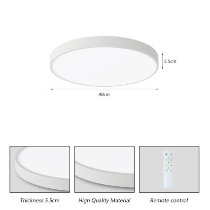 Brilagi - LED Stmívatelné stropní svítidlo POOL SMART LED/48W/230V 40 cm 3000-6000K Wi-Fi Tuya + dálkové ovládání bílá