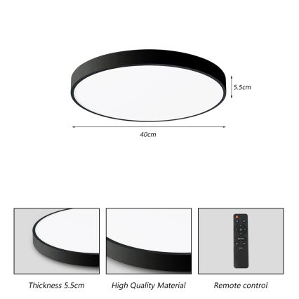 Brilagi - LED Stmívatelné stropní svítidlo POOL SMART LED/48W/230V 40 cm 3000-6000K Wi-Fi Tuya + dálkové ovládání černá