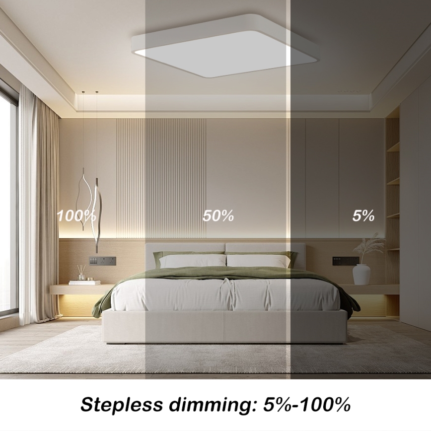 Brilagi - LED Stmívatelné stropní svítidlo POOL SQUARE LED/36W/230V 3000-6000K 40x40 cm bílá + dálkové ovládání