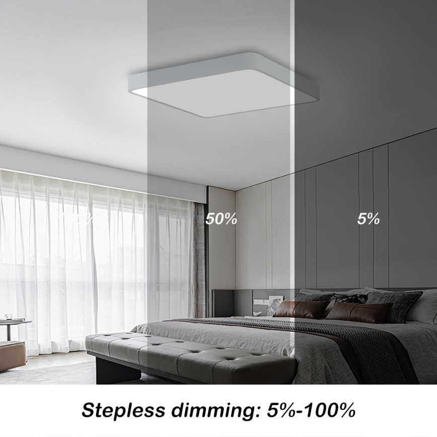 Brilagi - LED Stmívatelné stropní svítidlo POOL SQUARE LED/48W/230V 3000-6000K 50x50 cm bílá + dálkové ovládání