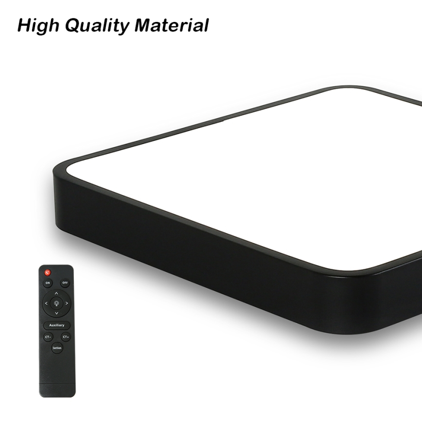 Brilagi - LED Stmívatelné stropní svítidlo POOL SQUARE LED/48W/230V 3000-6000K 50x50 cm černá + dálkové ovládání