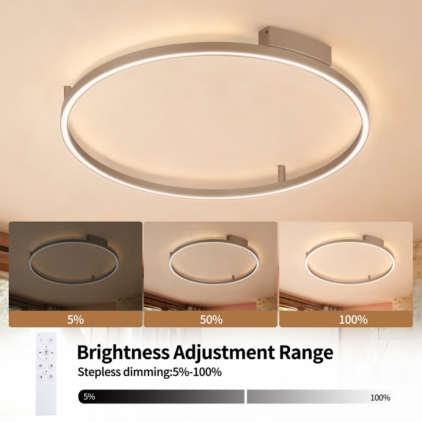 Brilagi - LED Stmívatelné stropní svítidlo PORTOFINO LED/60W/230V 3000-6000K pr. 80 cm béžová + dálkové ovládání