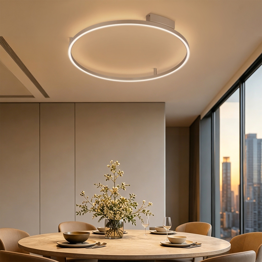 Brilagi - LED Stmívatelné stropní svítidlo PORTOFINO LED/60W/230V 3000-6000K pr. 80 cm béžová + dálkové ovládání