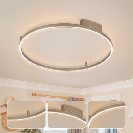 Brilagi - LED Stmívatelné stropní svítidlo PORTOFINO LED/60W/230V 3000-6000K pr. 80 cm béžová + dálkové ovládání