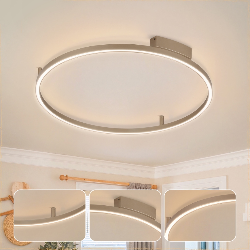 Brilagi - LED Stmívatelné stropní svítidlo PORTOFINO LED/60W/230V 3000-6000K pr. 80 cm béžová + dálkové ovládání