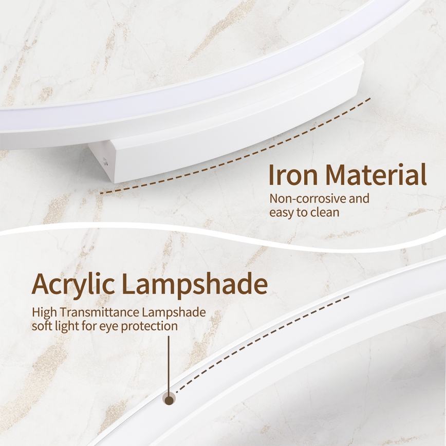 Brilagi - LED Stmívatelné stropní svítidlo PORTOFINO LED/60W/230V 3000-6000K pr. 80 cm bílá + dálkové ovládání