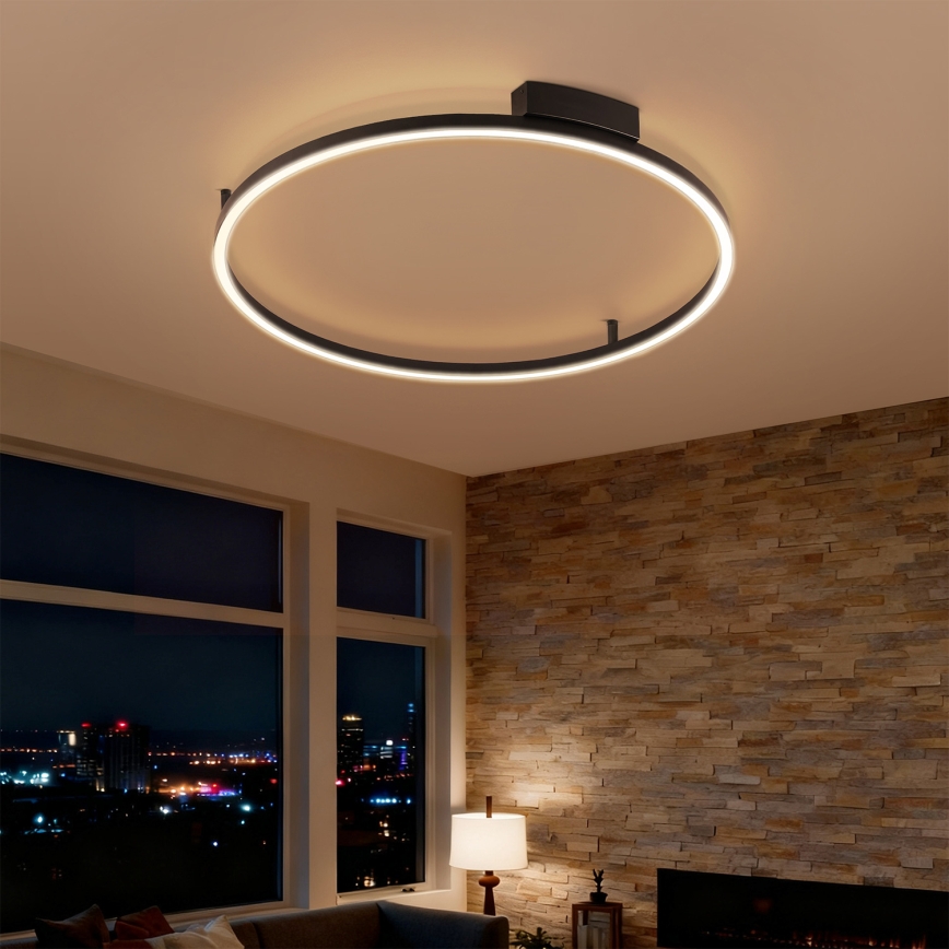 Brilagi - LED Stmívatelné stropní svítidlo PORTOFINO LED/60W/230V 3000-6000K pr. 80 cm černá + dálkové ovládání