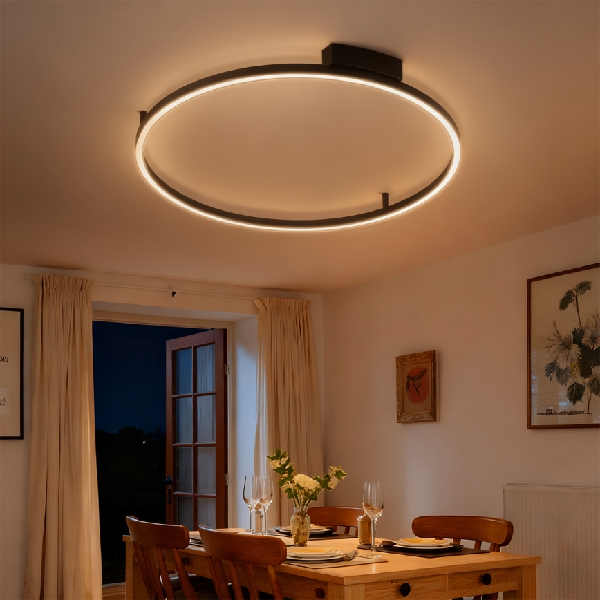 Brilagi - LED Stmívatelné stropní svítidlo PORTOFINO LED/60W/230V 3000-6000K pr. 80 cm černá + dálkové ovládání