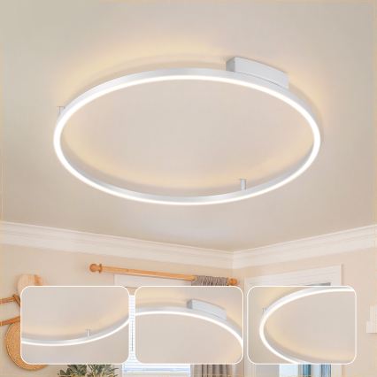 Brilagi - LED Stmívatelné stropní svítidlo PORTOFINO LED/60W/230V 3000-6000K pr. 80 cm stříbrná + dálkové ovládání