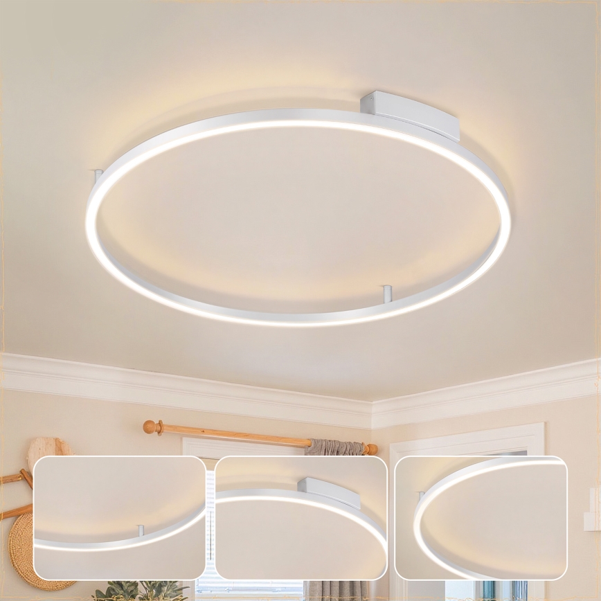 Brilagi - LED Stmívatelné stropní svítidlo PORTOFINO LED/60W/230V 3000-6000K pr. 80 cm stříbrná + dálkové ovládání