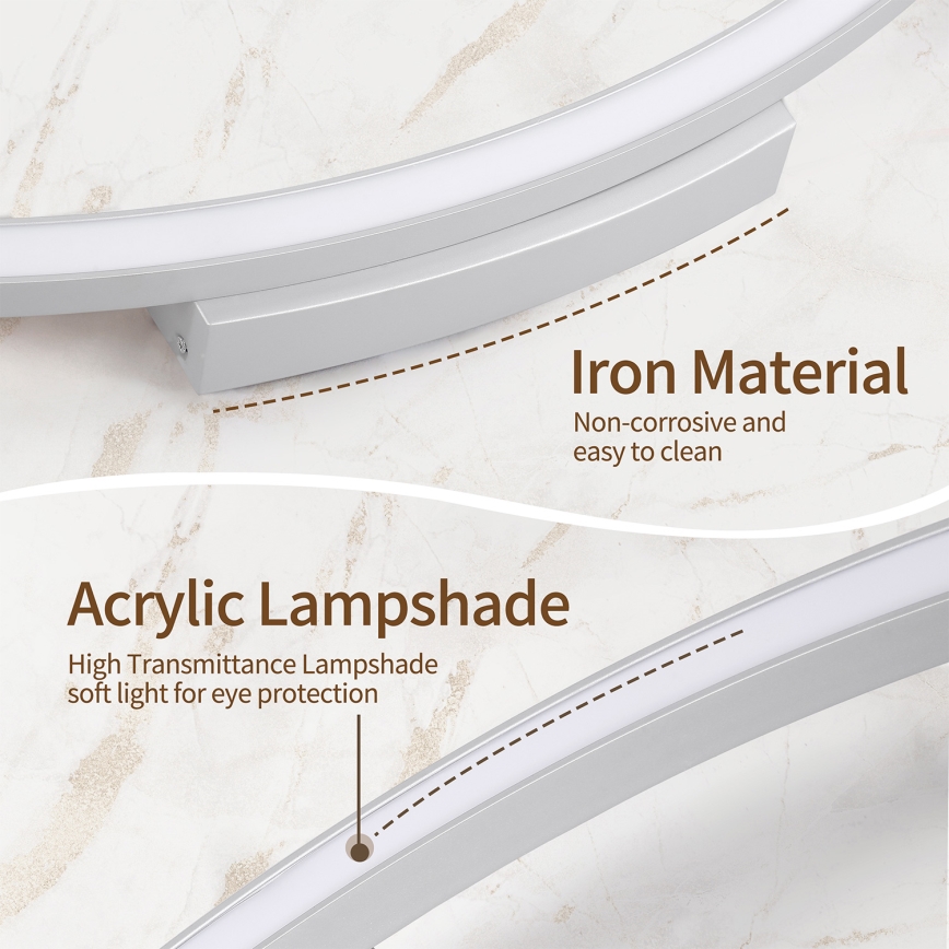 Brilagi - LED Stmívatelné stropní svítidlo PORTOFINO LED/60W/230V 3000-6000K pr. 80 cm stříbrná + dálkové ovládání