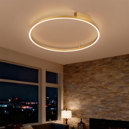 Brilagi - LED Stmívatelné stropní svítidlo PORTOFINO LED/60W/230V 3000-6000K pr. 80 cm zlatá + dálkové ovládání