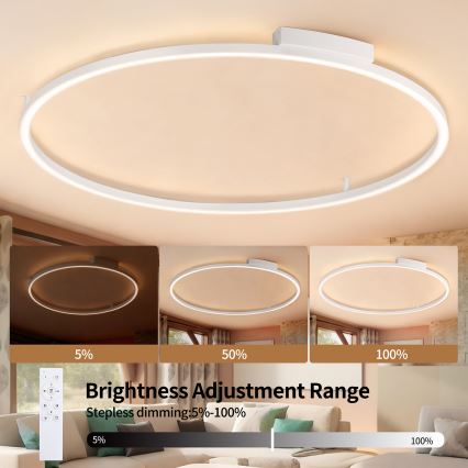 Brilagi - LED Stmívatelné stropní svítidlo PORTOFINO LED/85W/230V 3000-6000K pr. 120 cm bílá + dálkové ovládání