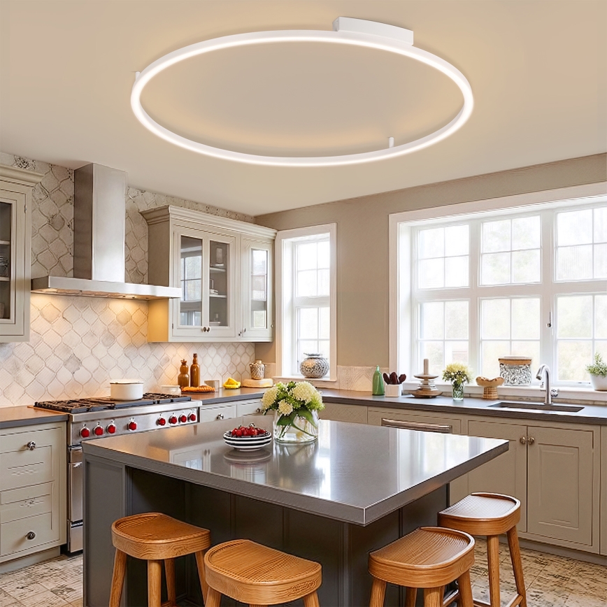 Brilagi - LED Stmívatelné stropní svítidlo PORTOFINO LED/85W/230V 3000-6000K pr. 120 cm bílá + dálkové ovládání