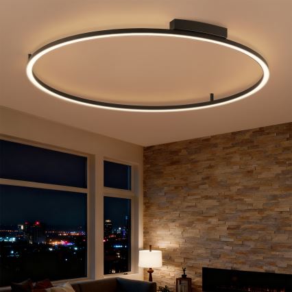 Brilagi - LED Stmívatelné stropní svítidlo PORTOFINO LED/85W/230V 3000-6000K pr. 120 cm černá + dálkové ovládání