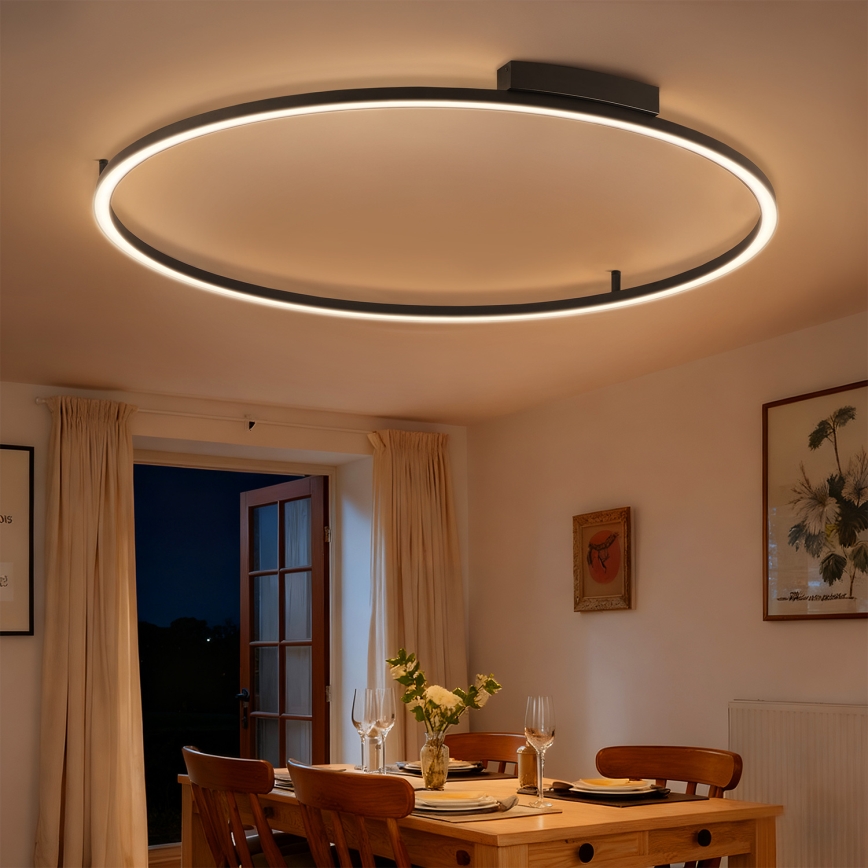 Brilagi - LED Stmívatelné stropní svítidlo PORTOFINO LED/85W/230V 3000-6000K pr. 120 cm černá + dálkové ovládání