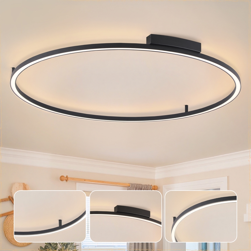 Brilagi - LED Stmívatelné stropní svítidlo PORTOFINO LED/85W/230V 3000-6000K pr. 120 cm černá + dálkové ovládání