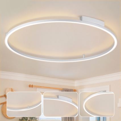 Brilagi - LED Stmívatelné stropní svítidlo PORTOFINO LED/85W/230V 3000-6000K pr. 120 cm stříbrná + dálkové ovládání