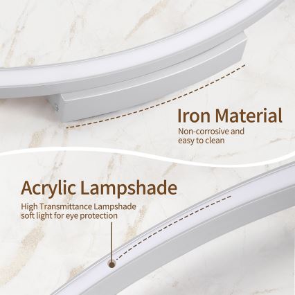 Brilagi - LED Stmívatelné stropní svítidlo PORTOFINO LED/85W/230V 3000-6000K pr. 120 cm stříbrná + dálkové ovládání