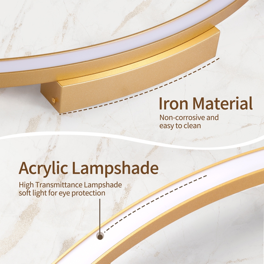 Brilagi - LED Stmívatelné stropní svítidlo PORTOFINO LED/85W/230V 3000-6000K pr. 120 cm zlatá + dálkové ovládání