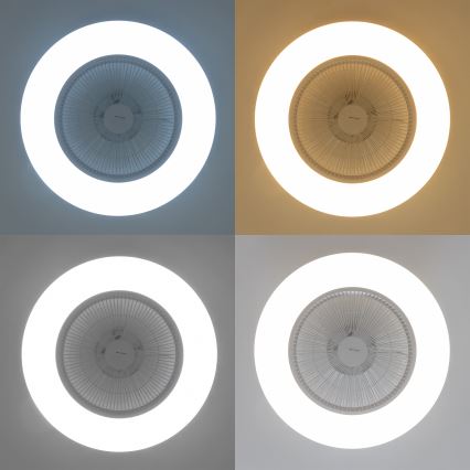 Brilagi - LED Stmívatelné svítidlo s ventilátorem AURA LED/38W/230V 3000-6000K bílá + dálkové ovládání