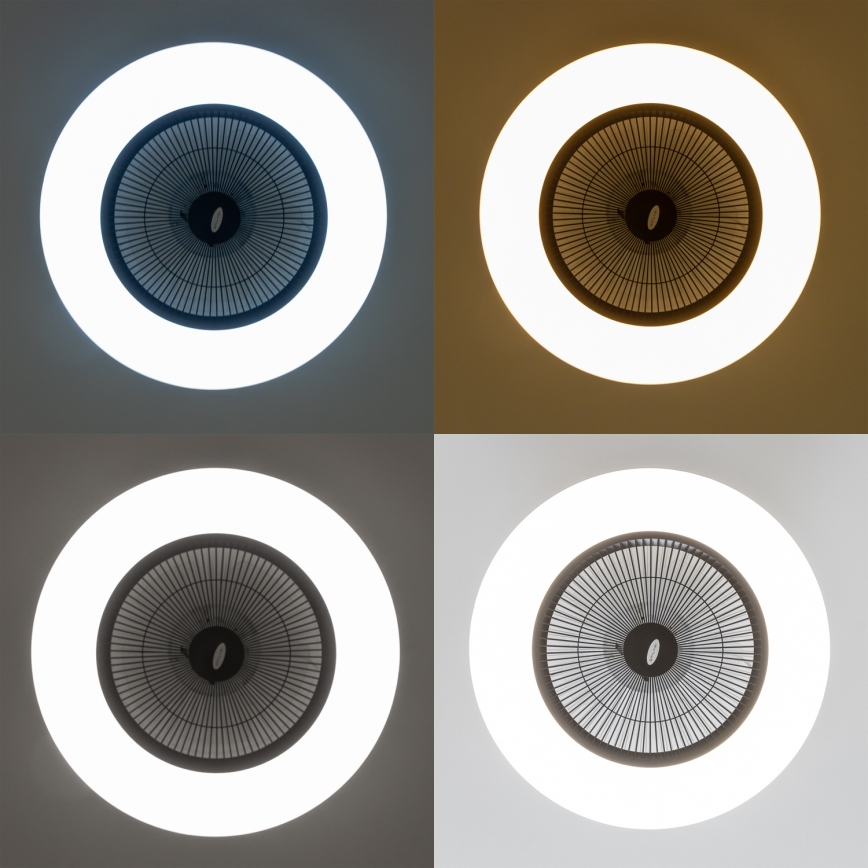Brilagi - LED Stmívatelné svítidlo s ventilátorem AURA LED/38W/230V 3000-6000K černá + dálkové ovládání