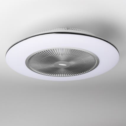 Brilagi - LED Stmívatelné svítidlo s ventilátorem AURA LED/38W/230V 3000-6000K stříbrná + dálkové ovládání