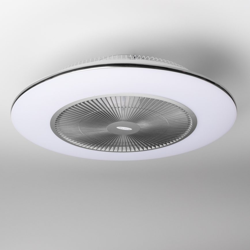 Brilagi - LED Stmívatelné svítidlo s ventilátorem AURA LED/38W/230V 3000-6000K stříbrná + dálkové ovládání