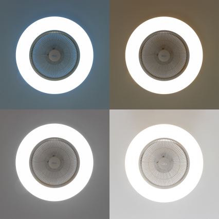 Brilagi - LED Stmívatelné svítidlo s ventilátorem AURA LED/38W/230V 3000-6000K stříbrná + dálkové ovládání