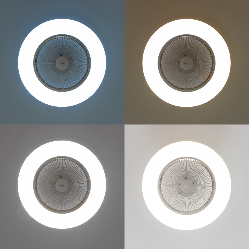 Brilagi - LED Stmívatelné svítidlo s ventilátorem AURA LED/38W/230V 3000-6000K stříbrná + dálkové ovládání