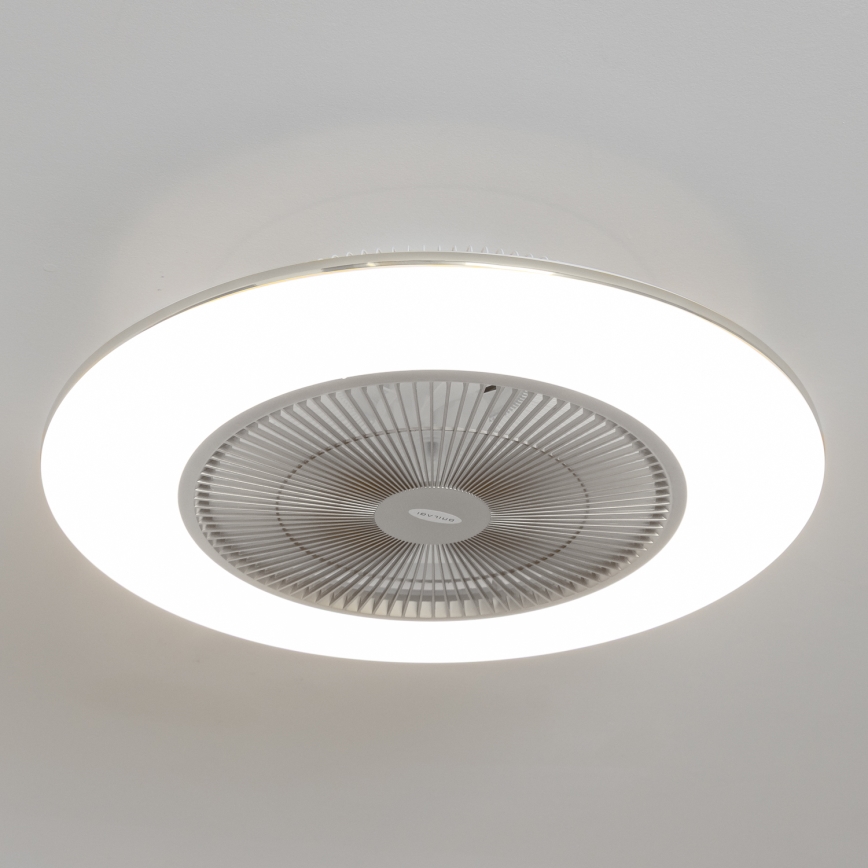 Brilagi - LED Stmívatelné svítidlo s ventilátorem AURA LED/38W/230V 3000-6000K stříbrná + dálkové ovládání