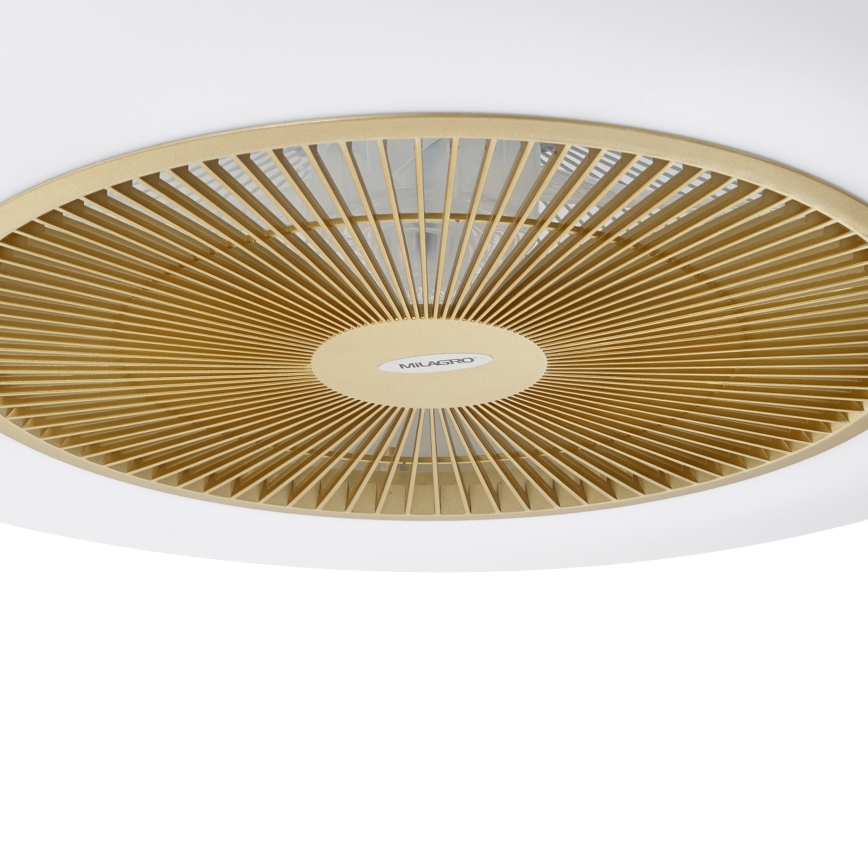 Brilagi - LED Stmívatelné svítidlo s ventilátorem AURA LED/38W/230V 3000-6000K zlatá + dálkové ovládání