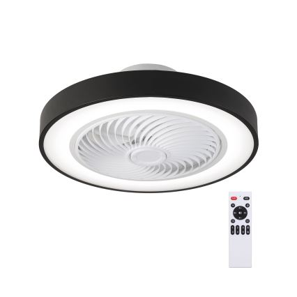 Brilagi - LED Stmívatelné stropní svítidlo s ventilátorem LED/30W/230V 3000-6500K černá + dálkové ovládání