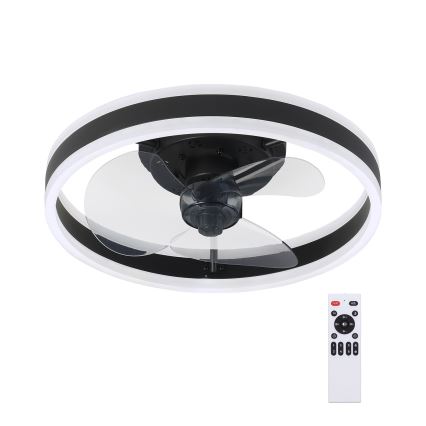 Brilagi - LED Stmívatelné stropní svítidlo s ventilátorem LED/30W/230V 3000-6500K černá + dálkové ovládání